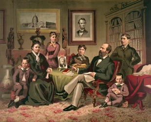 Präsident Garfield und Familie, veröffentlicht 1882